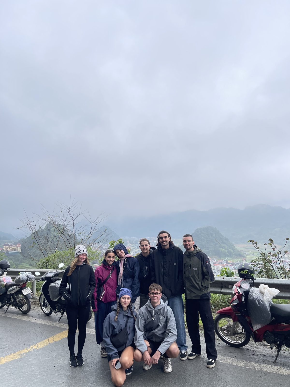 Group photo at a mountain pass